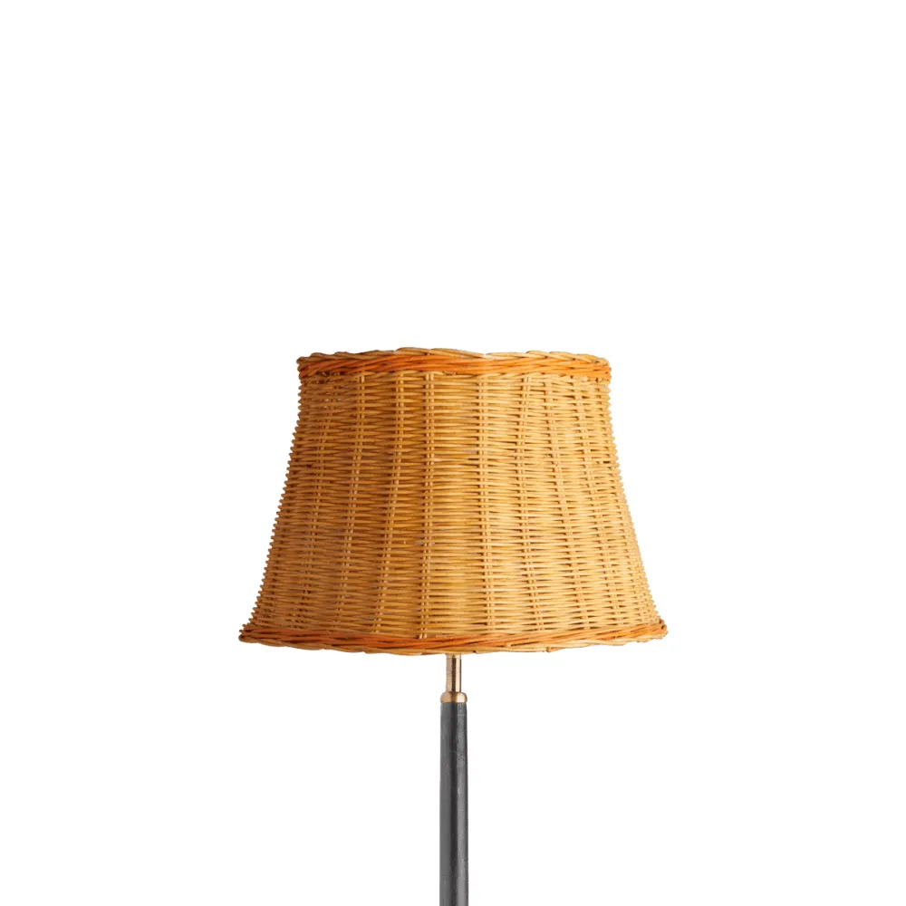 30cm straight empire shade in natural rattan with orange stripe