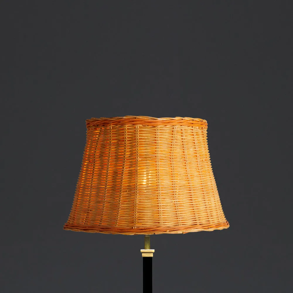 30cm straight empire shade in natural rattan with orange stripe