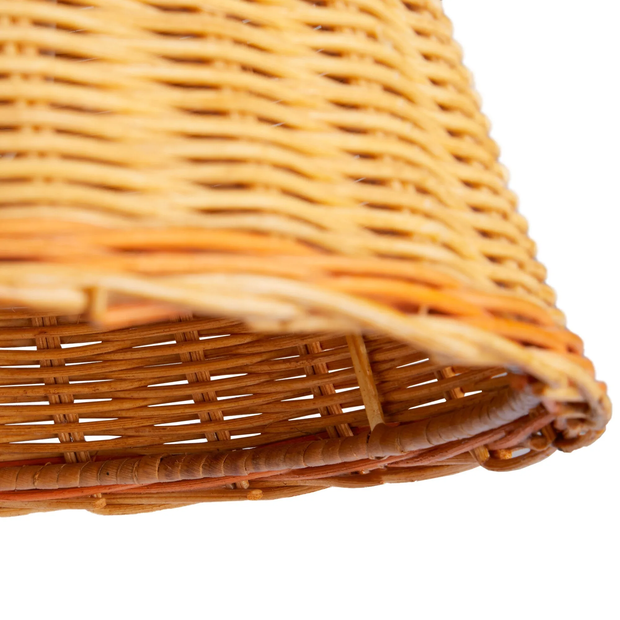 30cm straight empire shade in natural rattan with orange stripe