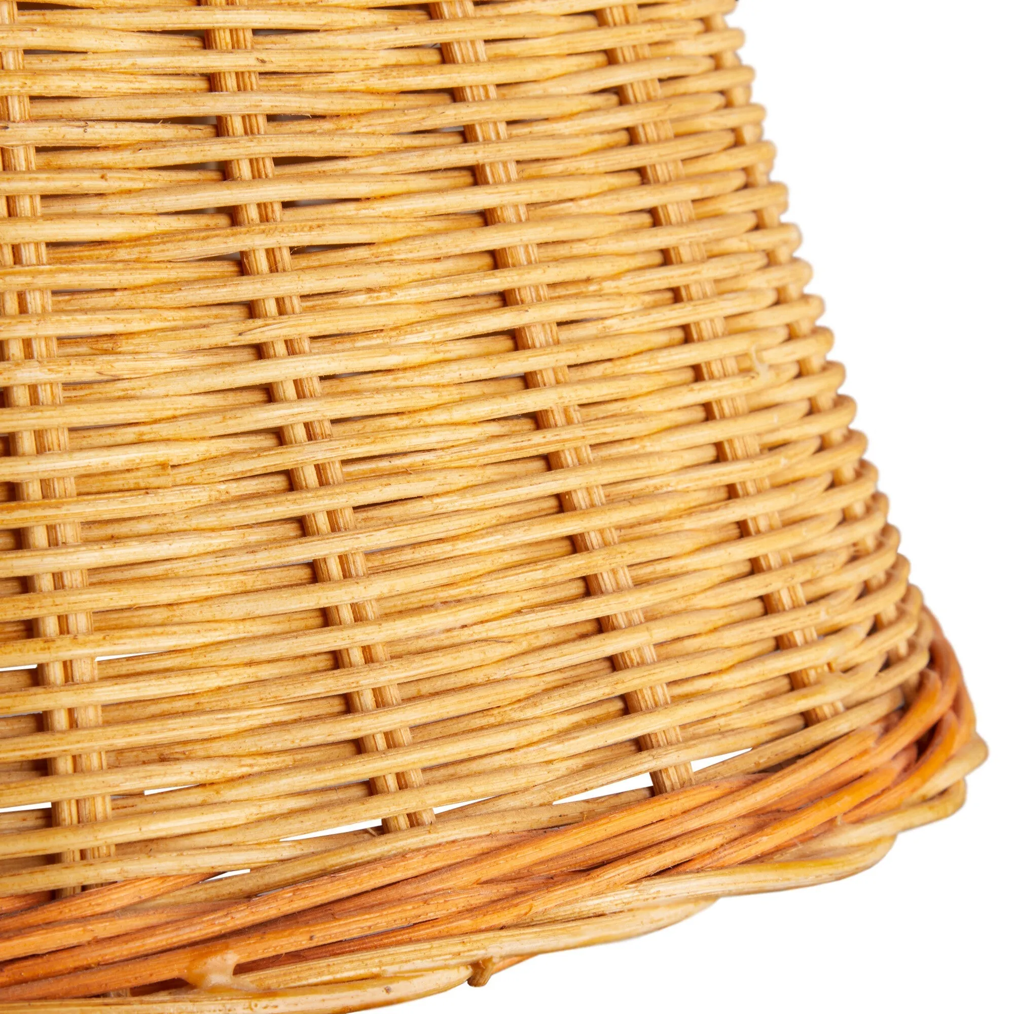 30cm straight empire shade in natural rattan with orange stripe