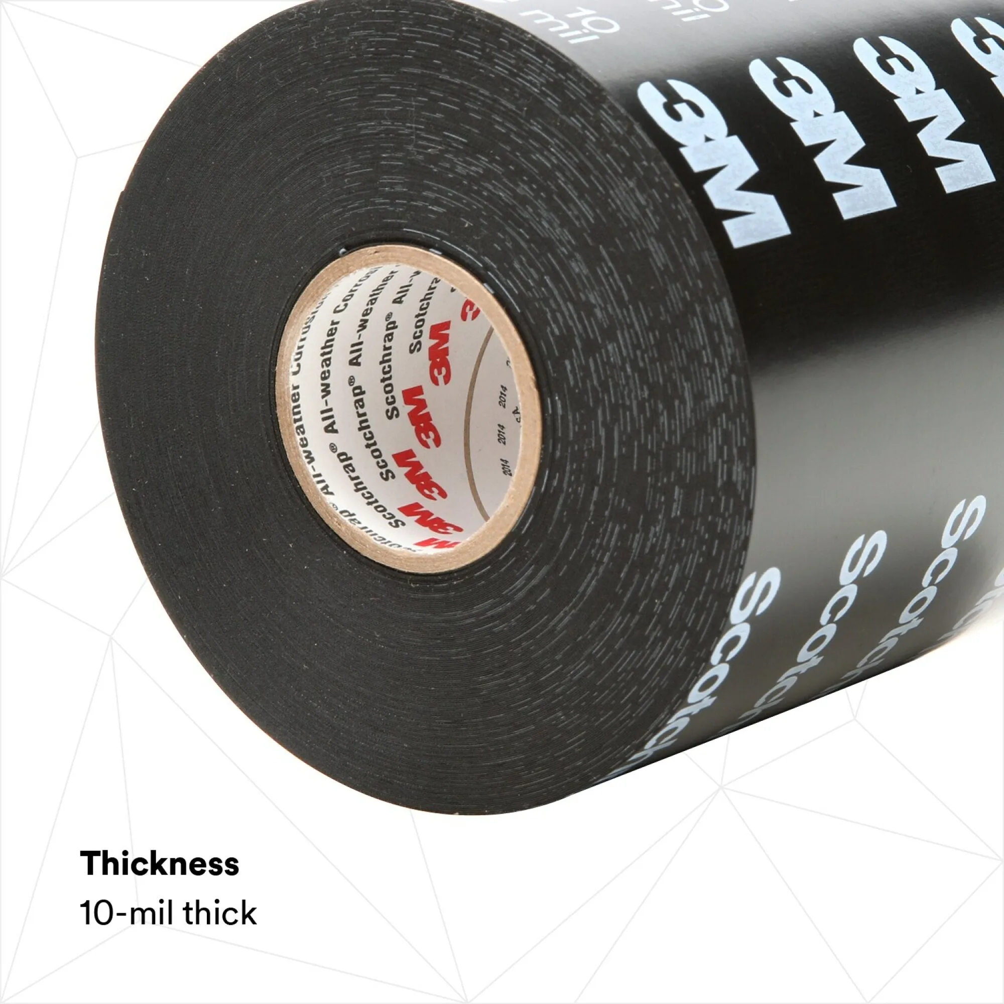 3M Scotchrap Vinyl Corrosion Protection Tape 50, 4 in x 100 ft,Printed, Black