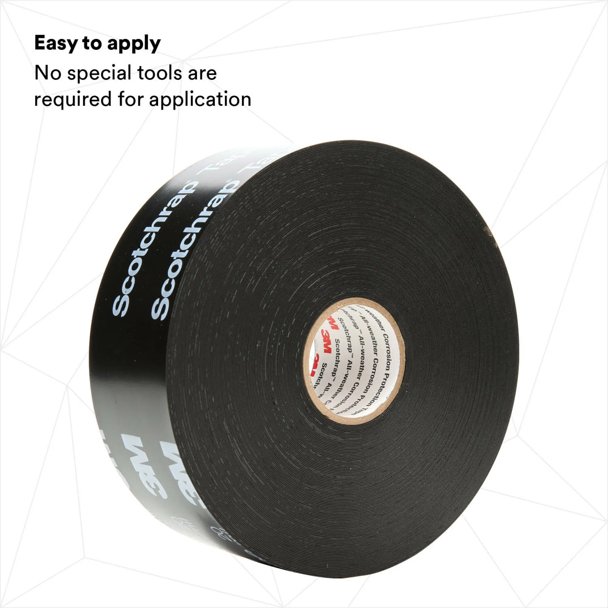 3M Scotchrap Vinyl Corrosion Protection Tape 51, 2 in x 100 ft,Printed, Black