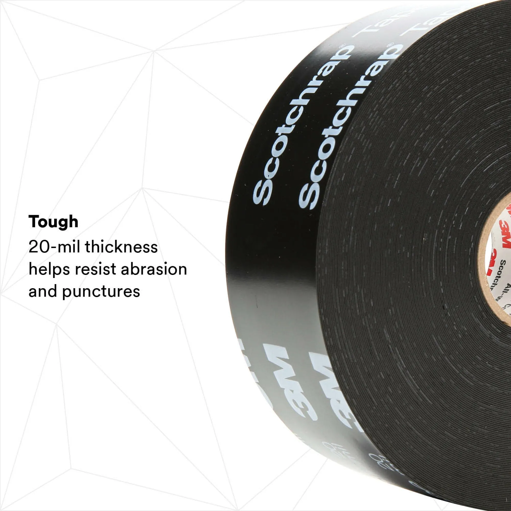 3M Scotchrap Vinyl Corrosion Protection Tape 51, 2 in x 100 ft,Printed, Black