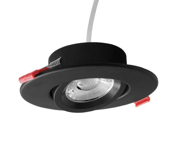 4-inch Black Selectable Canless Adjustable Gimbal LED Recessed Downlight