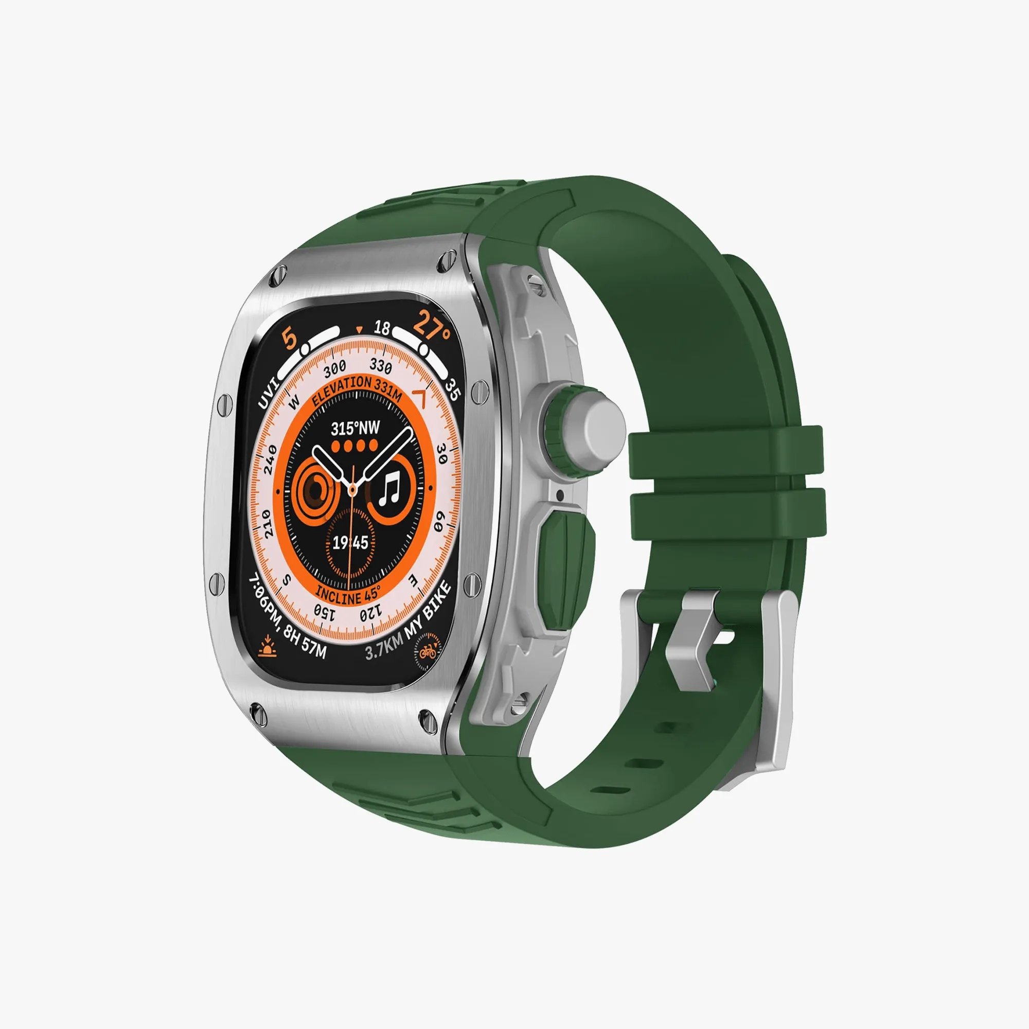 49MM Sport Edition Luxury Metal Case - Silver & Green