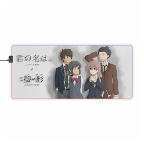 A Silent Voice   Your Name. RGB LED Mouse Pad (Desk Mat)