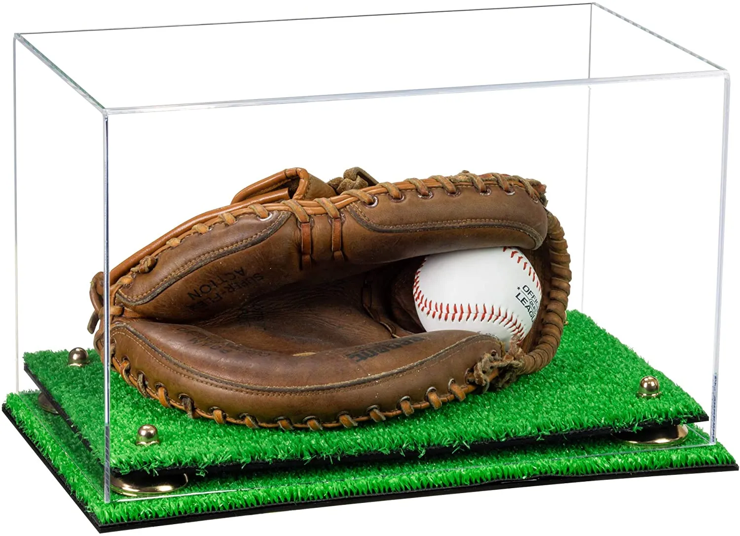 Acrylic Baseball Catchers Glove Display Case - Clear (V16/A011)