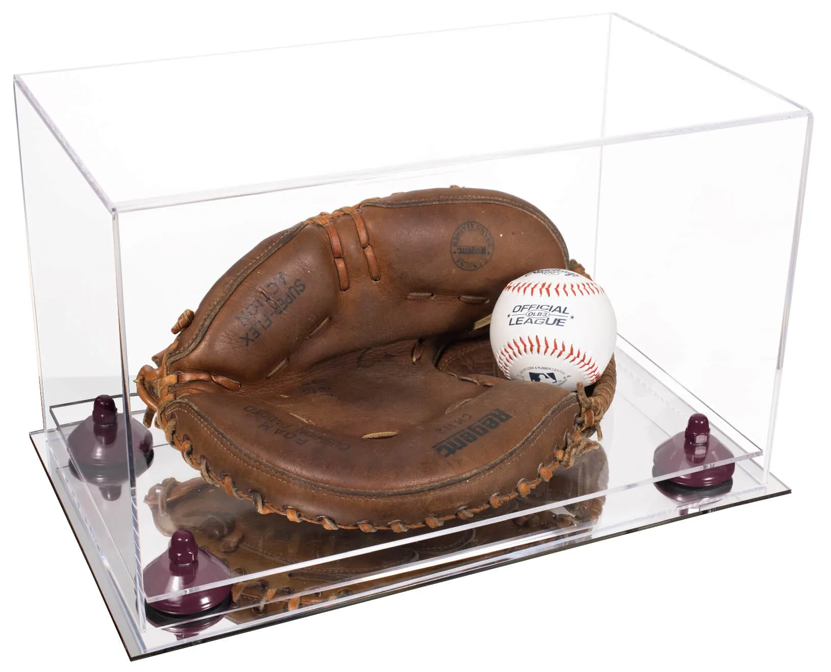 Acrylic Baseball Catchers Glove Display Case - Clear (V16/A011)