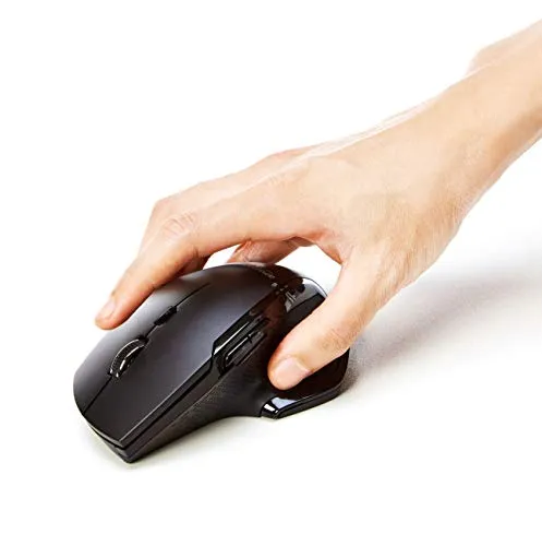 Amazon Basics Full Size Ergonomic Wireless Mouse with Fast Scrolling, Compatible with PC, Mac, Laptop - Black