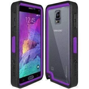 Amzer CRUSTA Rugged Case Black on Purple Shell Tempered Glass with Holster