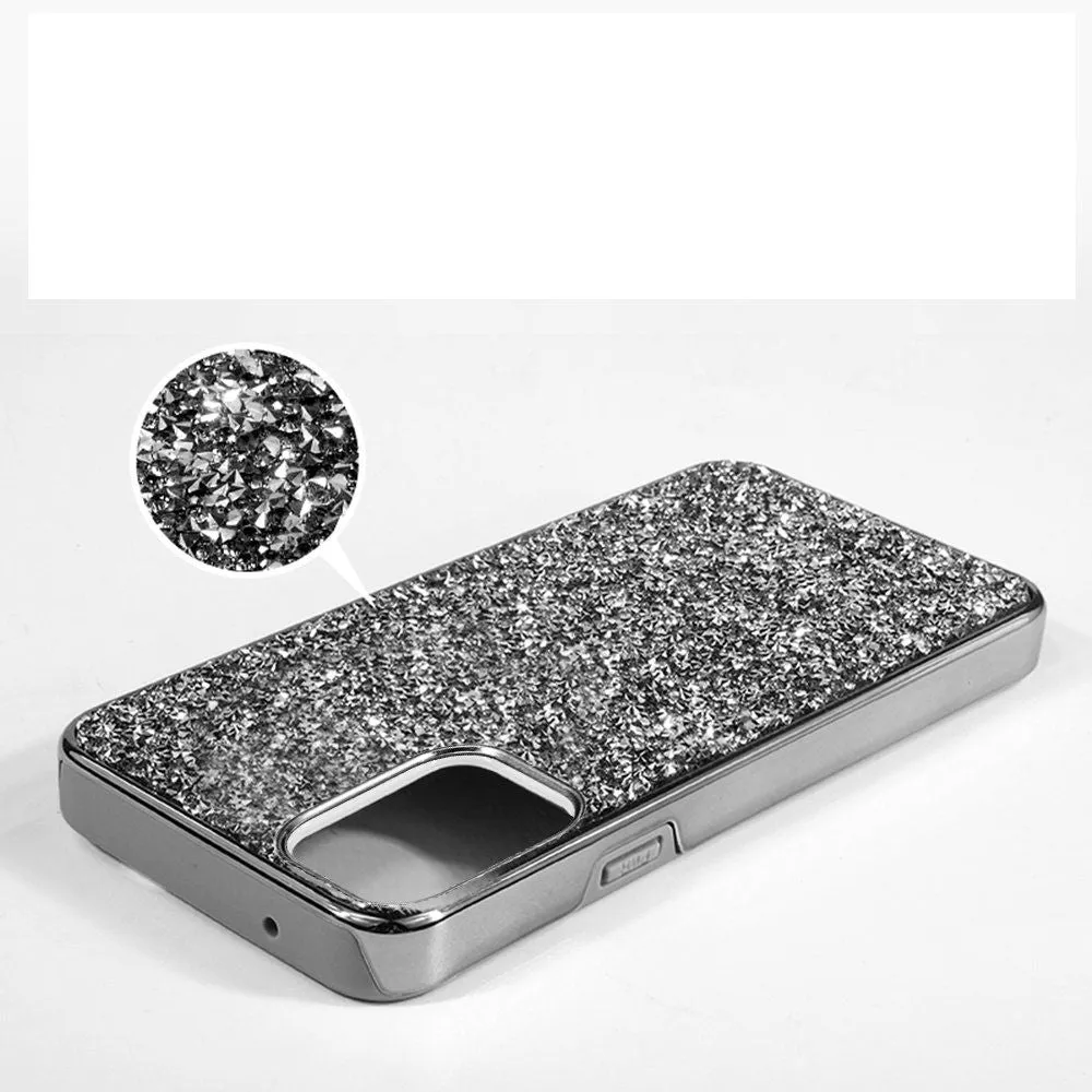 AMZER Rhinestone Diamond Platinum Collection Hybrid Bumper Case for iPhone 11 - Black