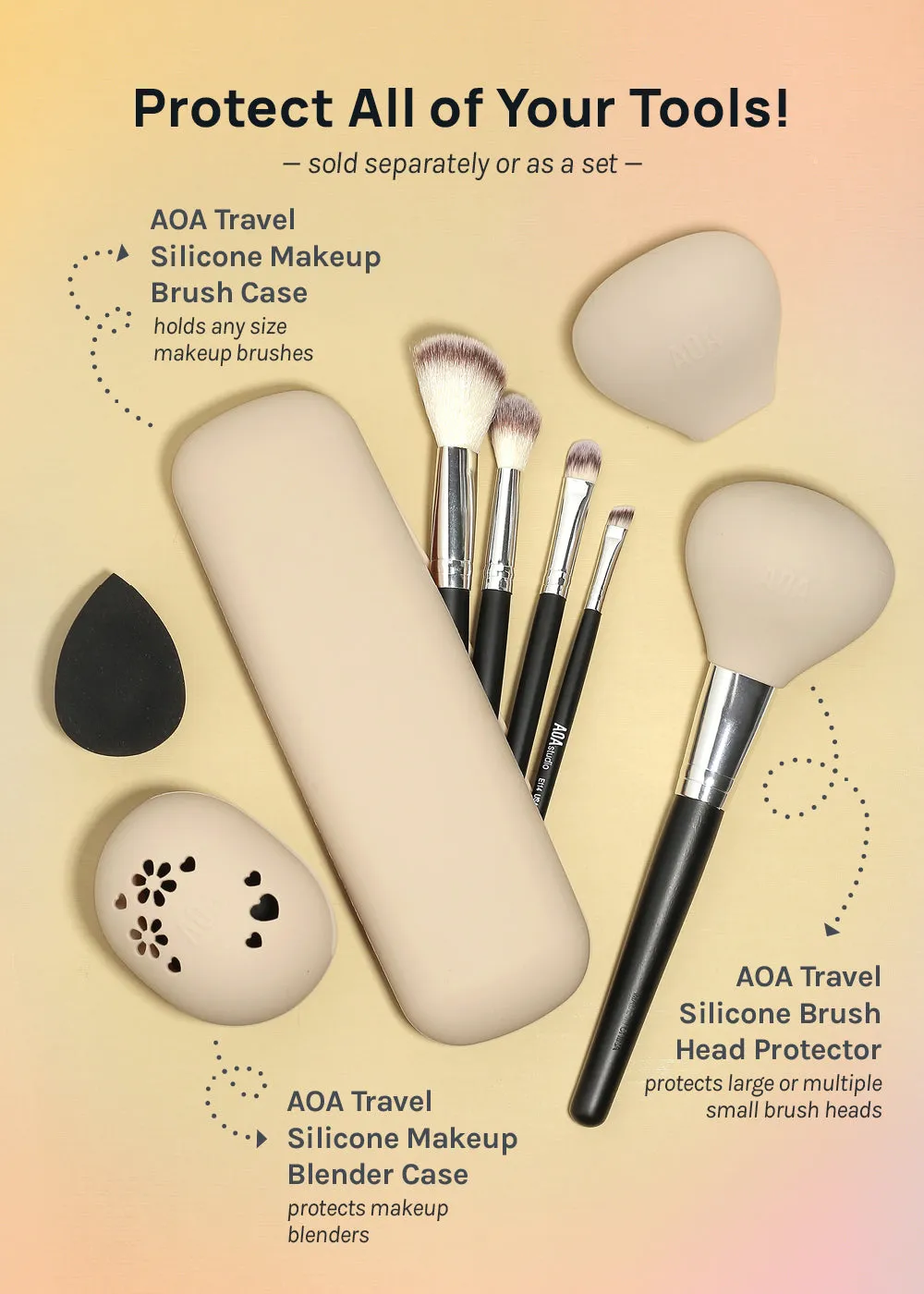 AOA Travel Silicone Brush Head Protector