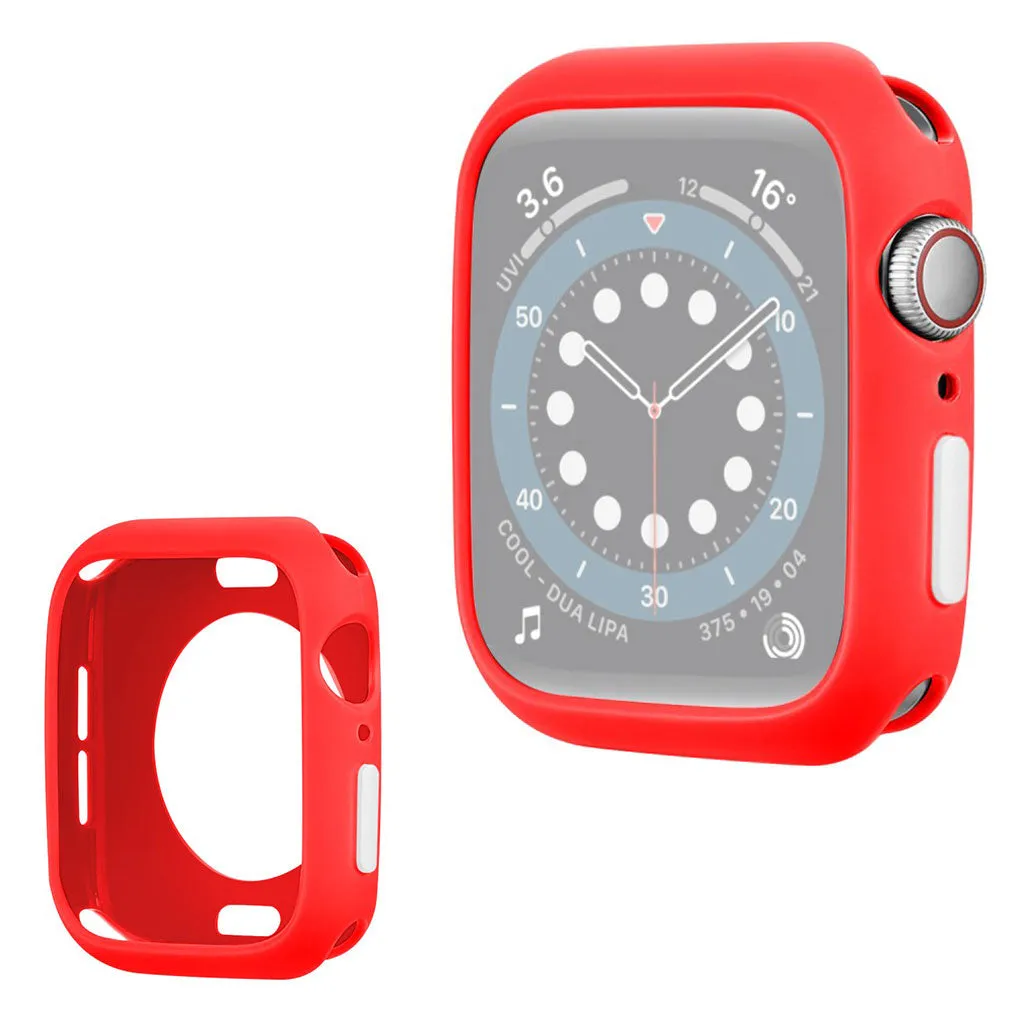 Apple Watch Series 6 / 5 40mm candy color silicone frame - Red / White