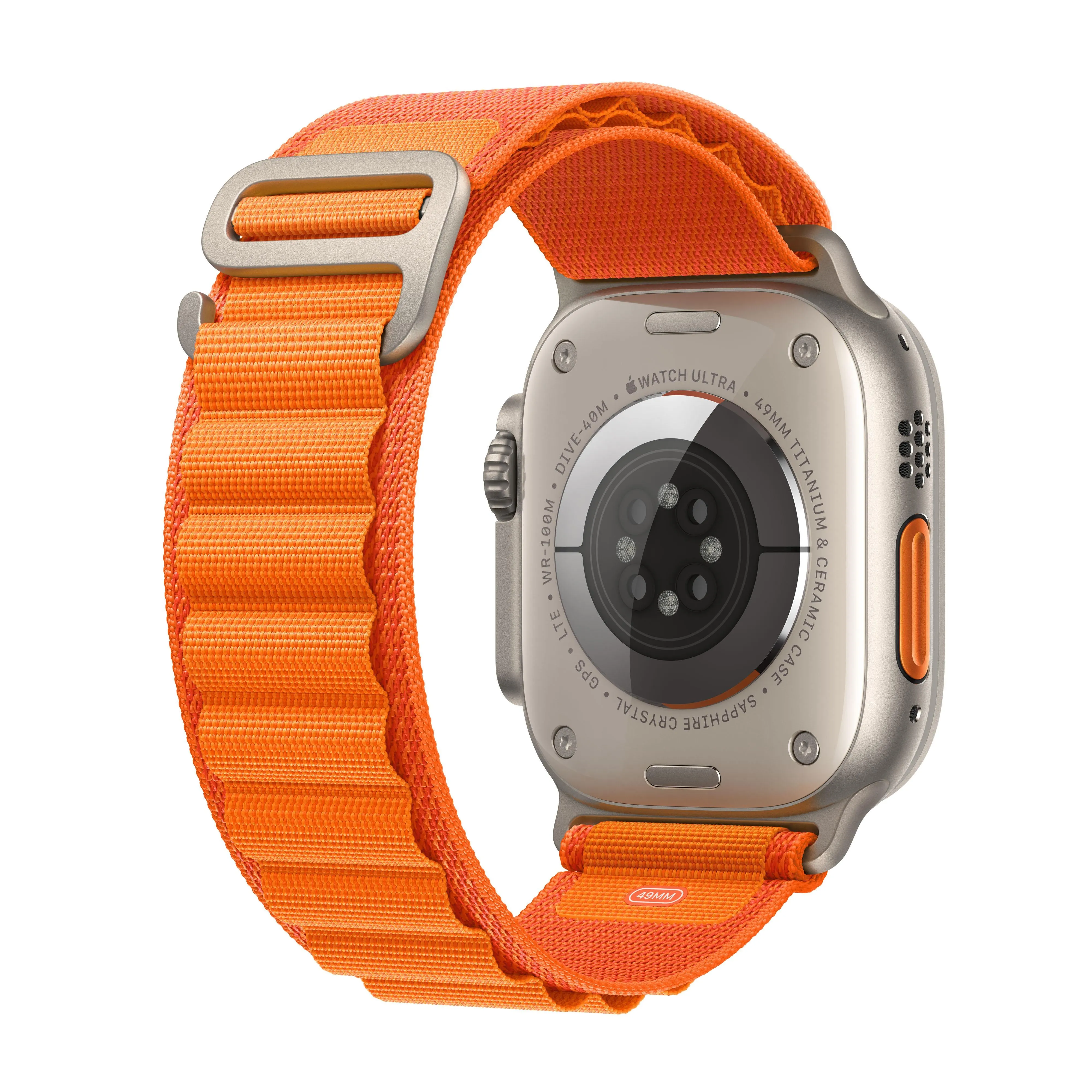 Apple Watch Ultra GPS   Cellular, 49mm Titanium Case with Orange Alpine Loop - Small