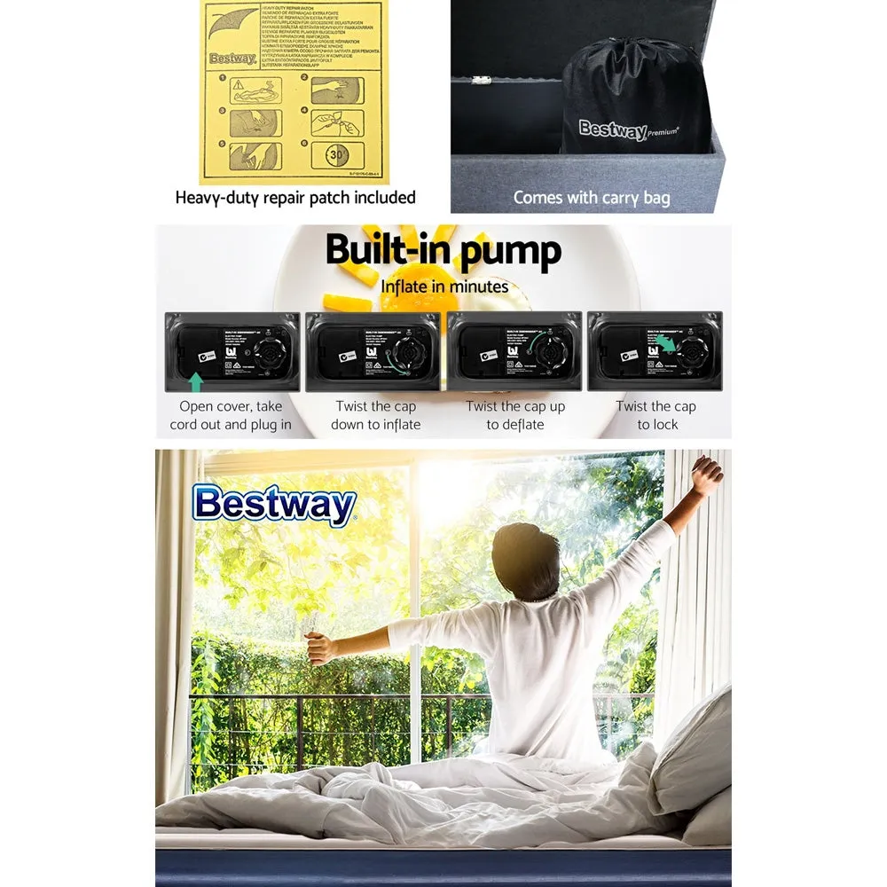 Bestway King Air Bed Inflatable Mattress Sleeping Mat Battery Built-in Pump