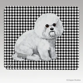 Bichon Frise Houndstooth Mouse Pad