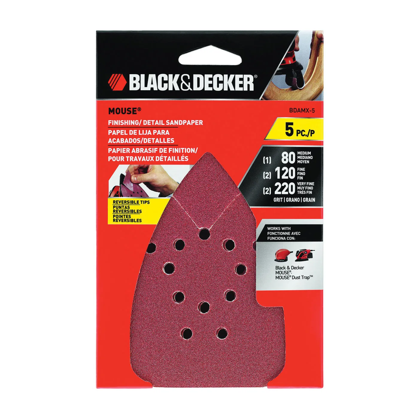 Black Decker BDAMX-5 Sandpaper, Aluminum Oxide Abrasive