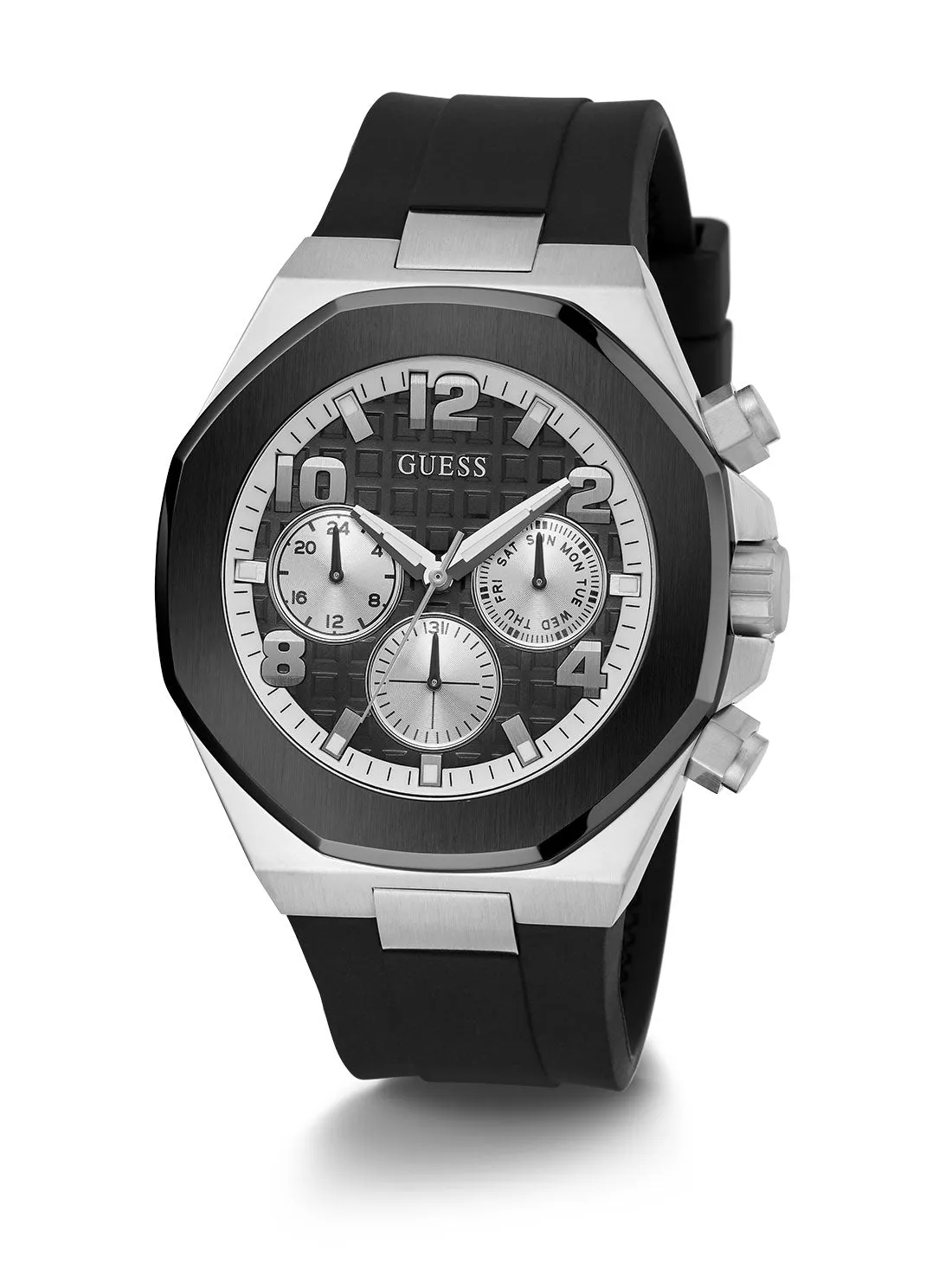 Black Silver Empire Silicone Watch