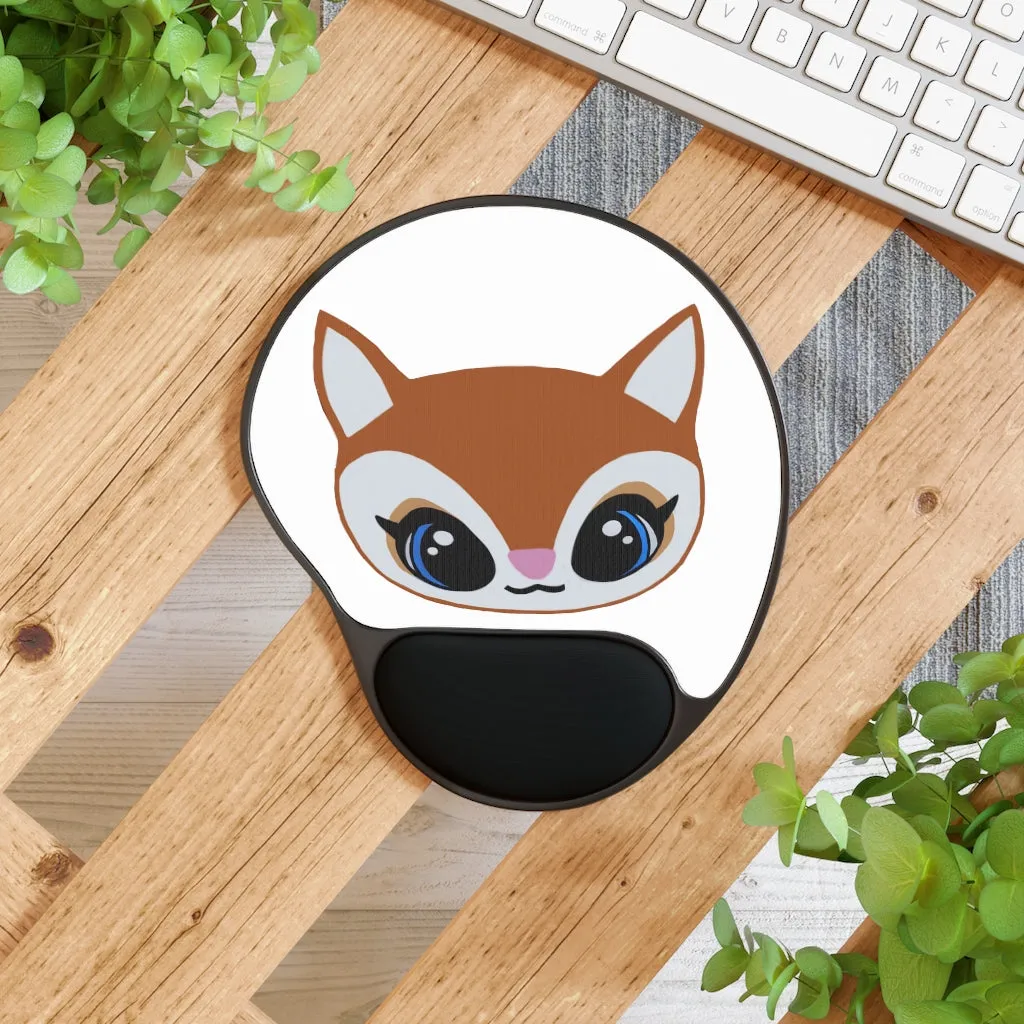 Brown Deer Head Mouse Pad With Wrist Rest