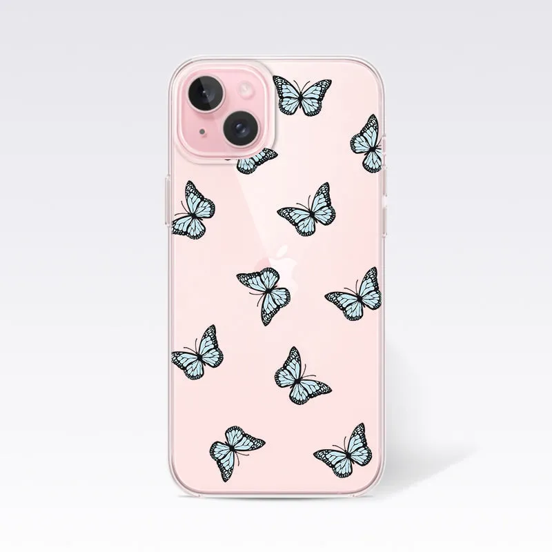 Butterfly Sky Blue Clear Silicon Cover