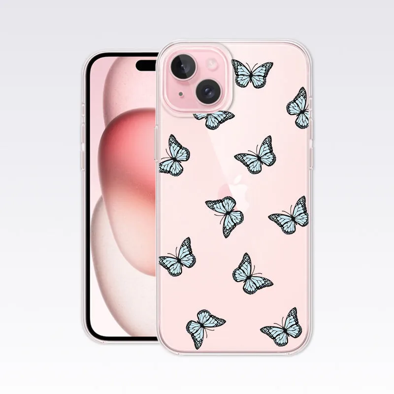 Butterfly Sky Blue Clear Silicon Cover