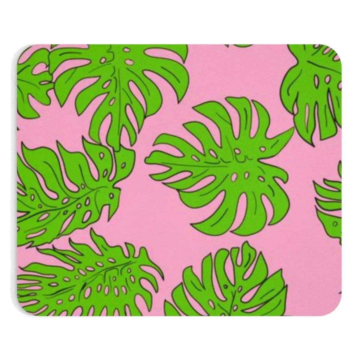 Chic Neoprene Mouse Pad with Vibrant Tropical Leaf Design for a Stylish Office Environment