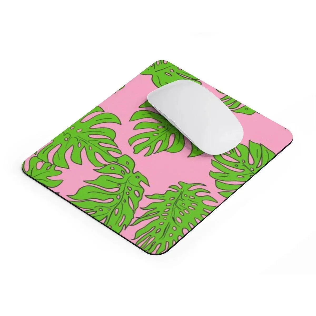 Chic Neoprene Mouse Pad with Vibrant Tropical Leaf Design for a Stylish Office Environment