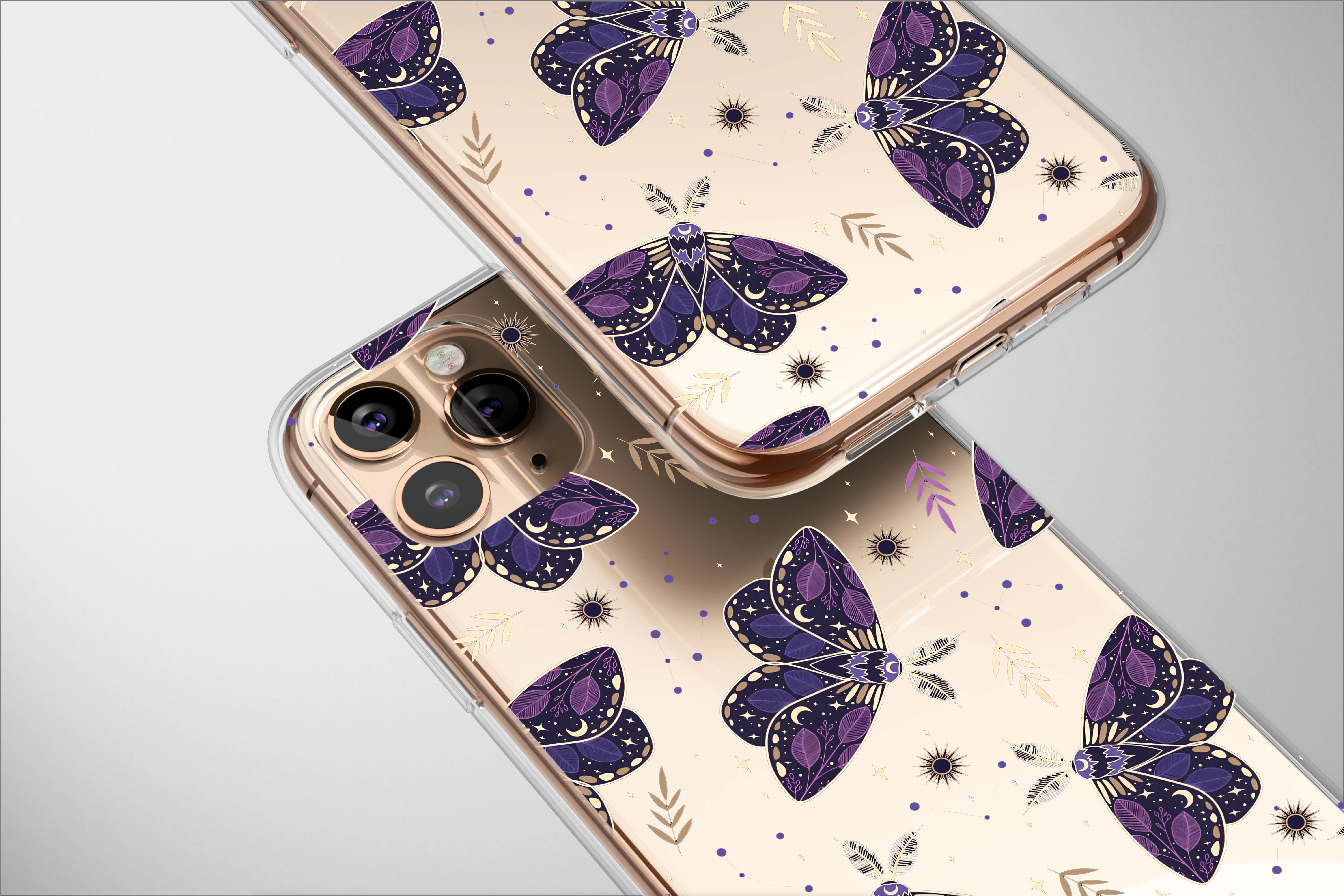 Clear Celestial Moth Mystical Butterfly Phone Case iPhone Samsung Cover Pixel 2776