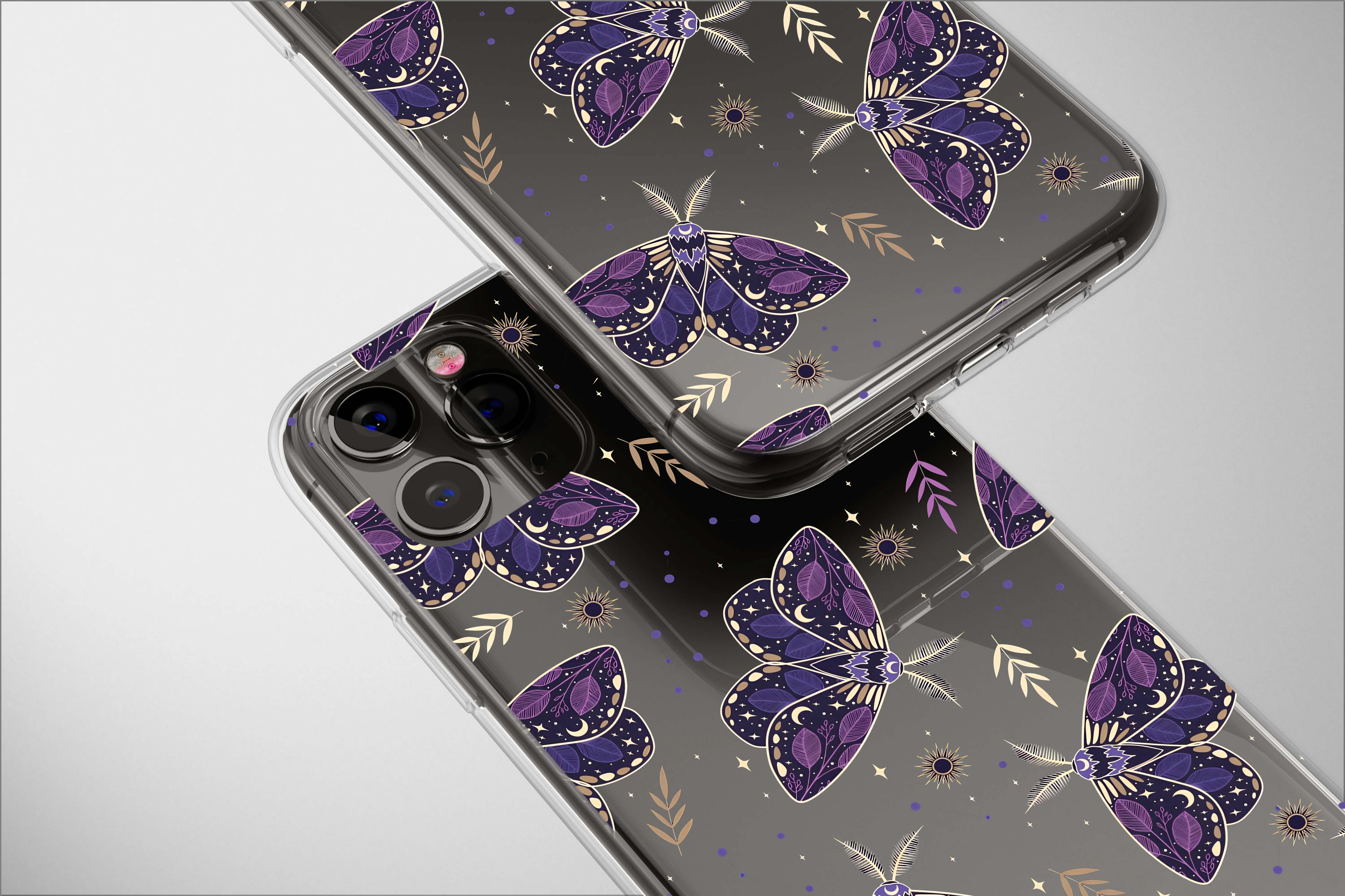 Clear Celestial Moth Mystical Butterfly Phone Case iPhone Samsung Cover Pixel 2776