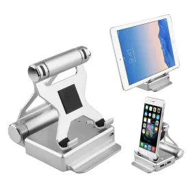 Color: Silver - Podium Style Stand With Extended Battery Up To 200% For iPad, iPhone And Other Smart Gadgets