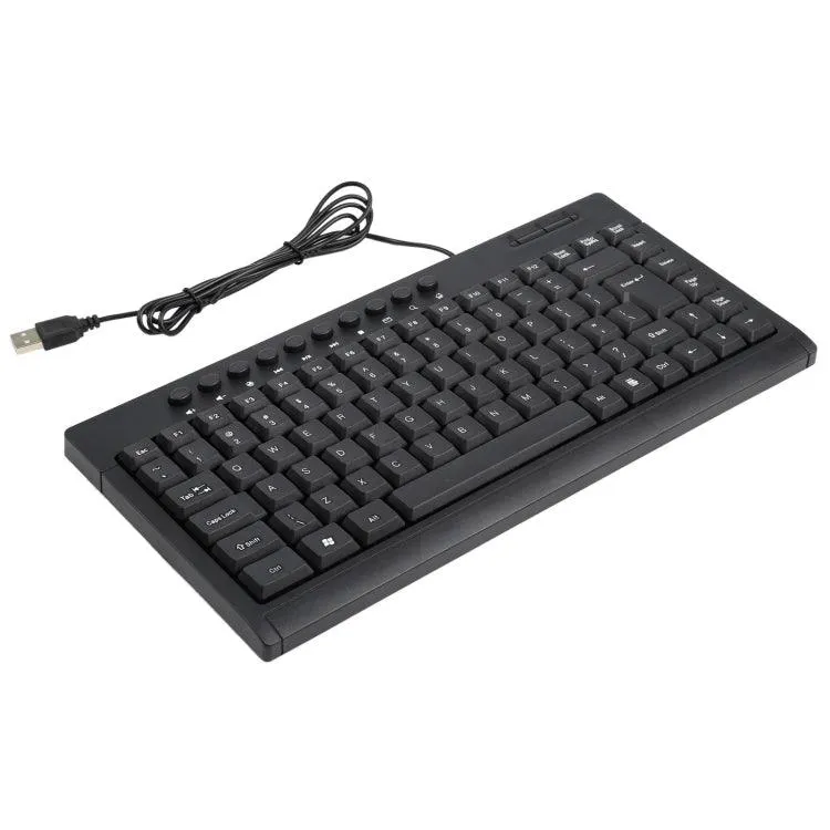 Compact KB-301A Wired Multimedia Keyboard with Ergonomic Design