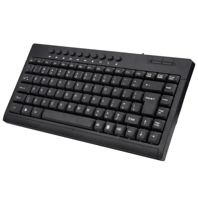 Compact KB-301A Wired Multimedia Keyboard with Ergonomic Design