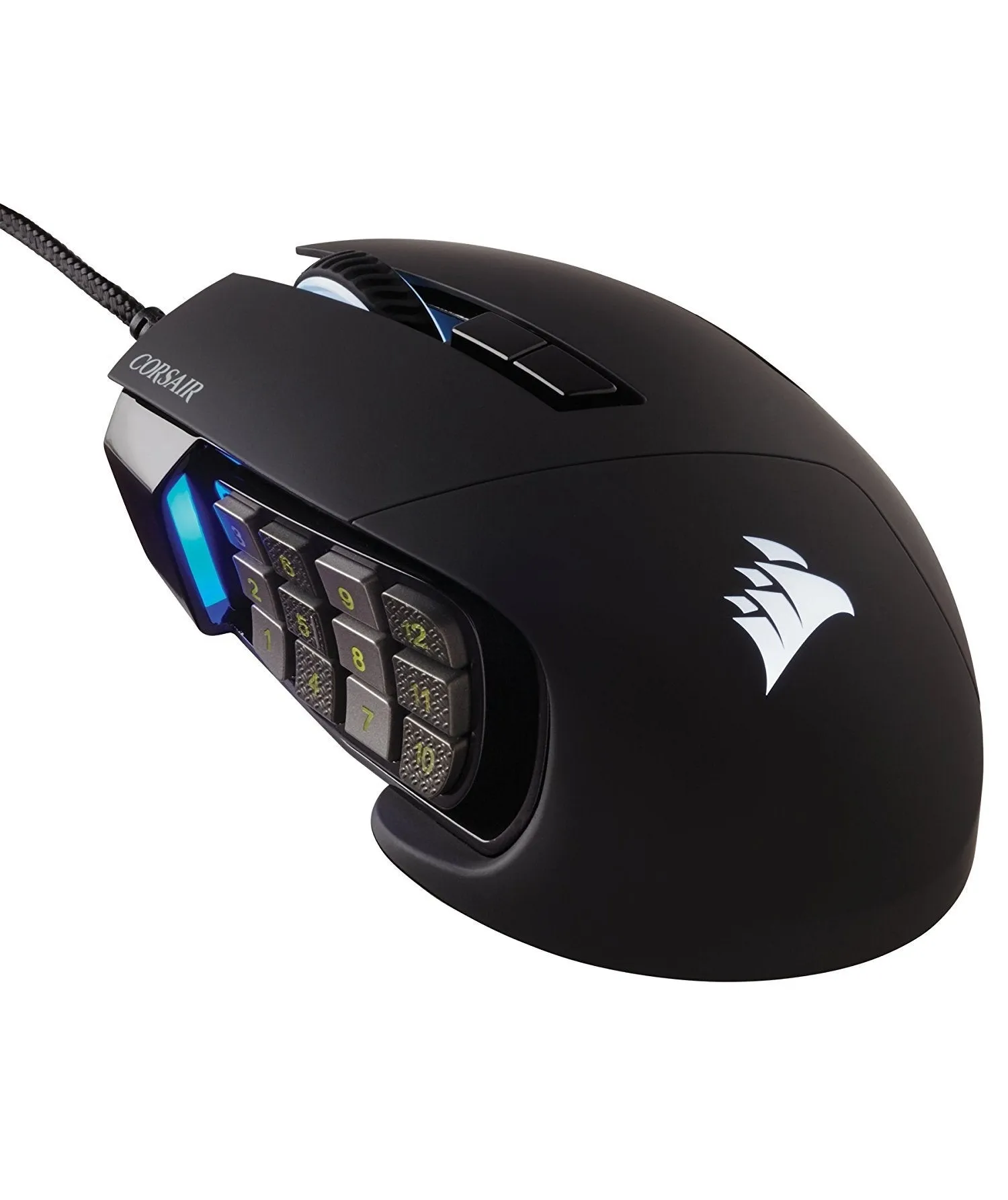 Corsair Mouse Scimitar Pro RGB MMO 16,000 DPI Optical Sensor 12 Programmable Side Buttons Gaming Mouse - Black