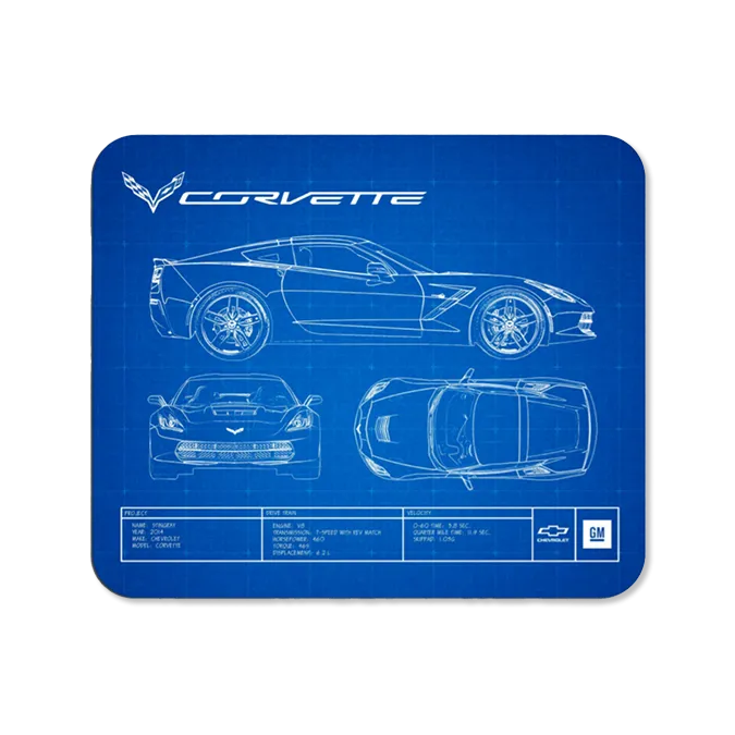 Corvette C7 Blueprint Mouse Pad