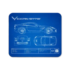 Corvette C7 Blueprint Mouse Pad