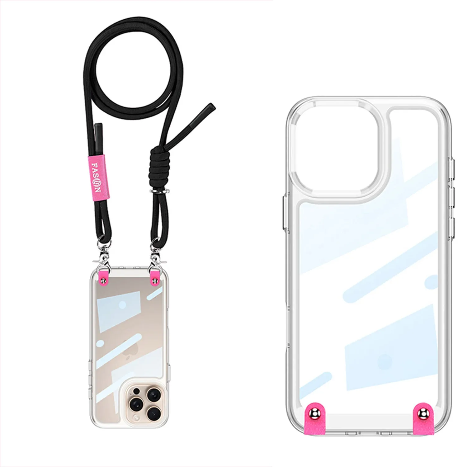 Crystal Crossbody Clear Phone Case With lanyard For iPhone