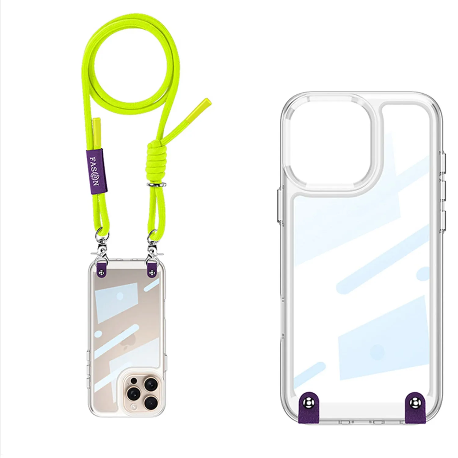 Crystal Crossbody Clear Phone Case With lanyard For iPhone