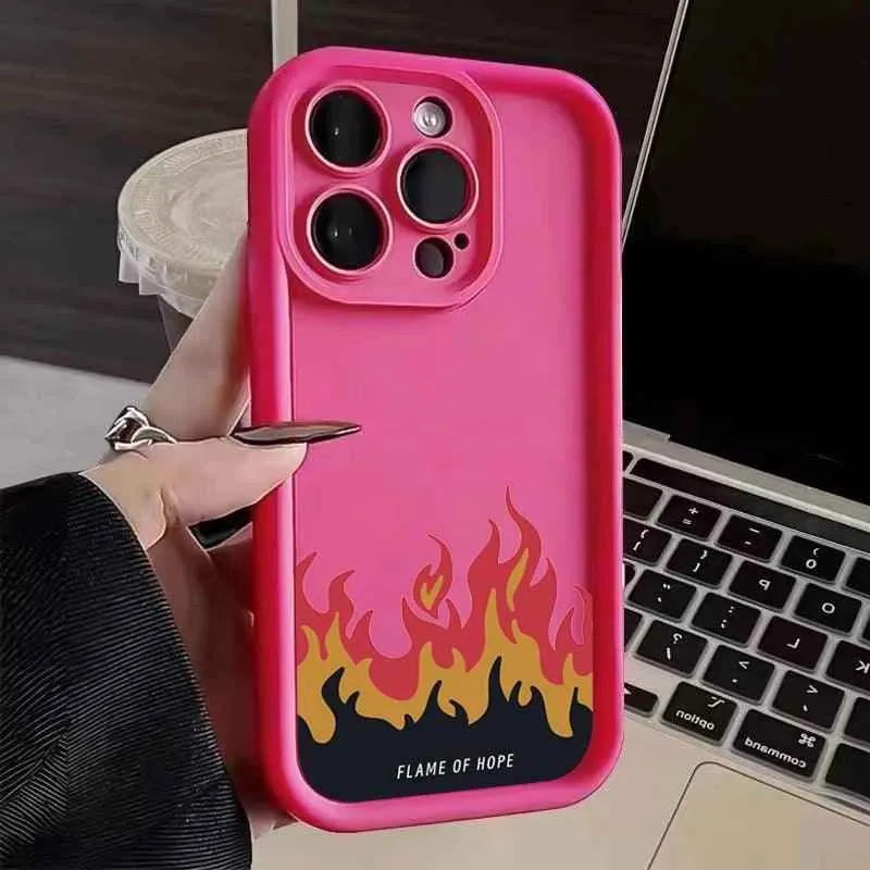 Cute Phone Cases Case For iPhone 15, 14 Pro Max, 13, 12, 11, XS Max, X, XR, 7, and 8 Plus - Red Flame of Hope - TSP237