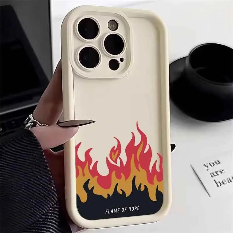 Cute Phone Cases Case For iPhone 15, 14 Pro Max, 13, 12, 11, XS Max, X, XR, 7, and 8 Plus - Red Flame of Hope - TSP237