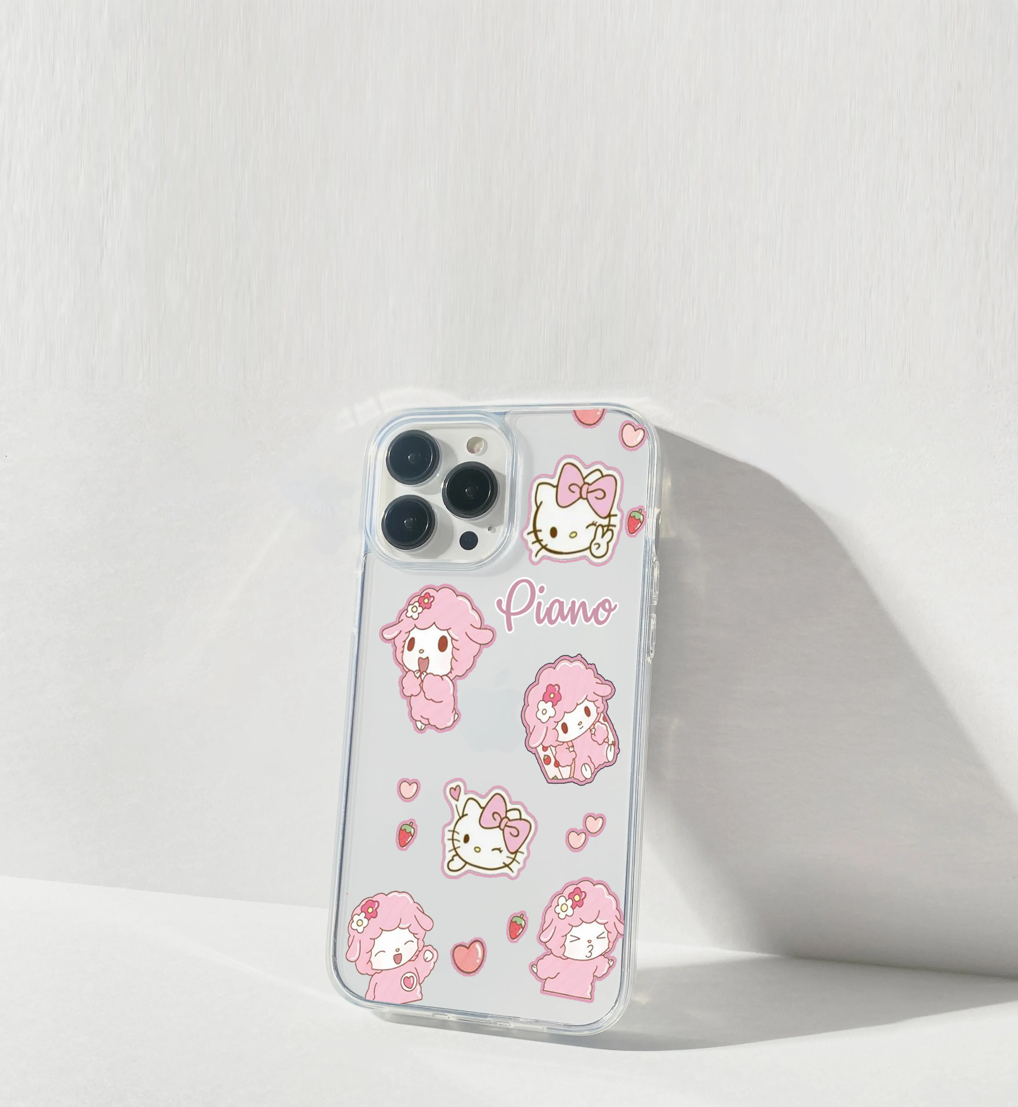 Cute Pink Girl Clear Silicon Cover