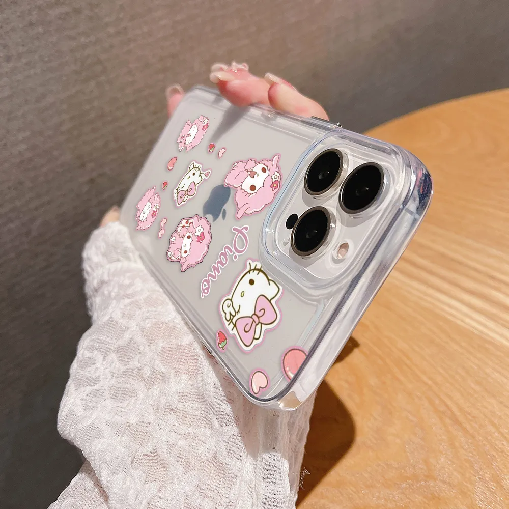 Cute Pink Girl Clear Silicon Cover