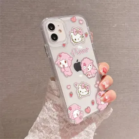 Cute Pink Girl Clear Silicon Cover