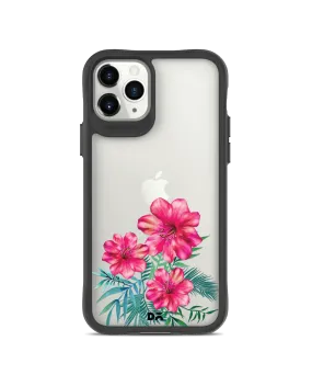 DailyObjects Clear Hibiscus Black Hybrid Clear Case Cover For iPhone 11 Pro