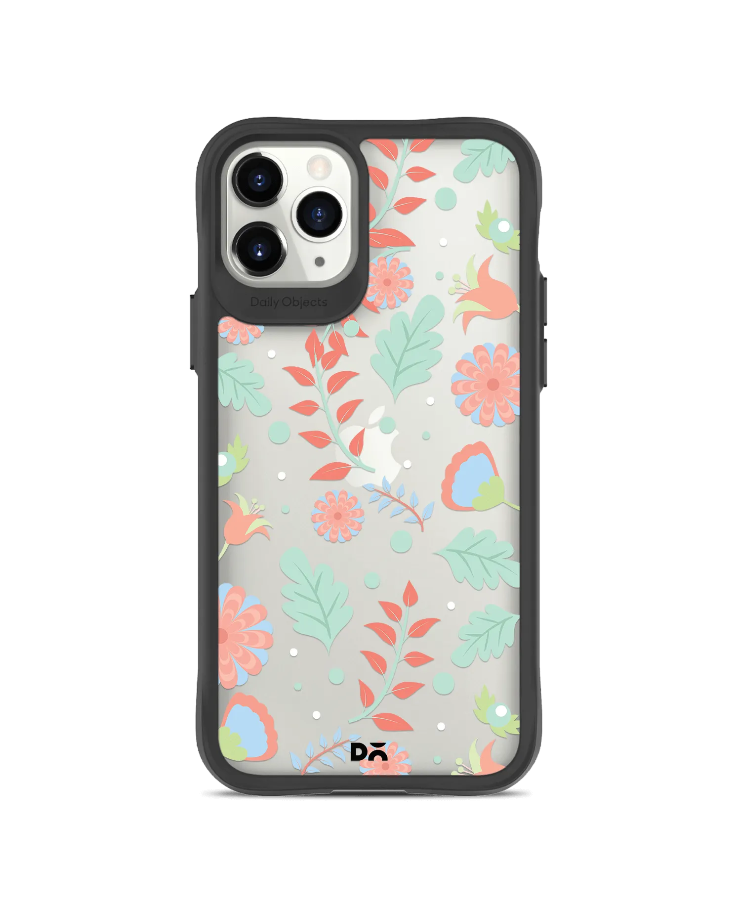 DailyObjects Ferns And Petals Black Hybrid Clear Case Cover For iPhone 11 Pro Max