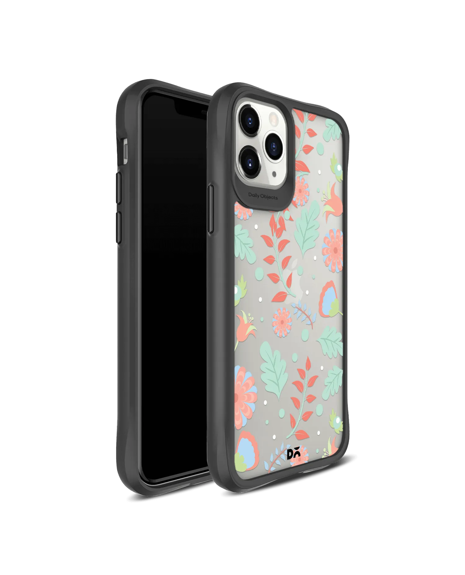 DailyObjects Ferns And Petals Black Hybrid Clear Case Cover For iPhone 11 Pro Max