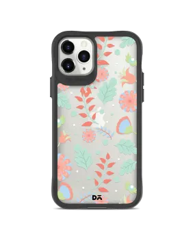 DailyObjects Ferns And Petals Black Hybrid Clear Case Cover For iPhone 11 Pro Max