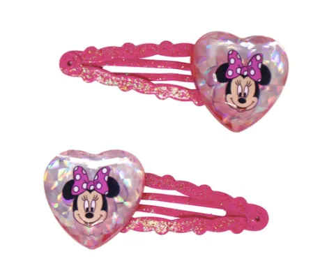 Disney Minnie Mouse Heart Gem Snap Hairclips