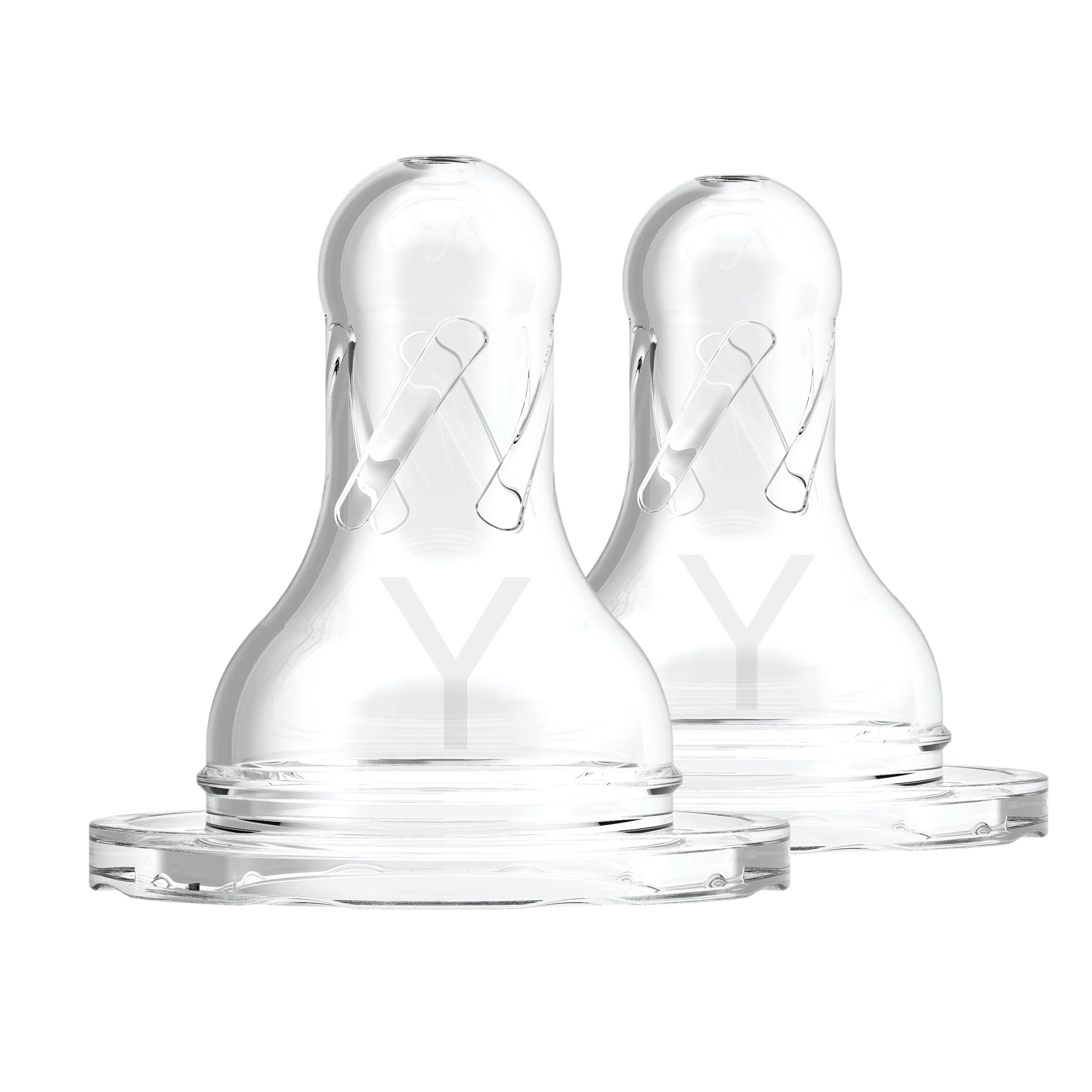 Dr. Brown'S Y-Cut Silicone Narrow Nipple, 2-Pack Transparent Birth to 3M