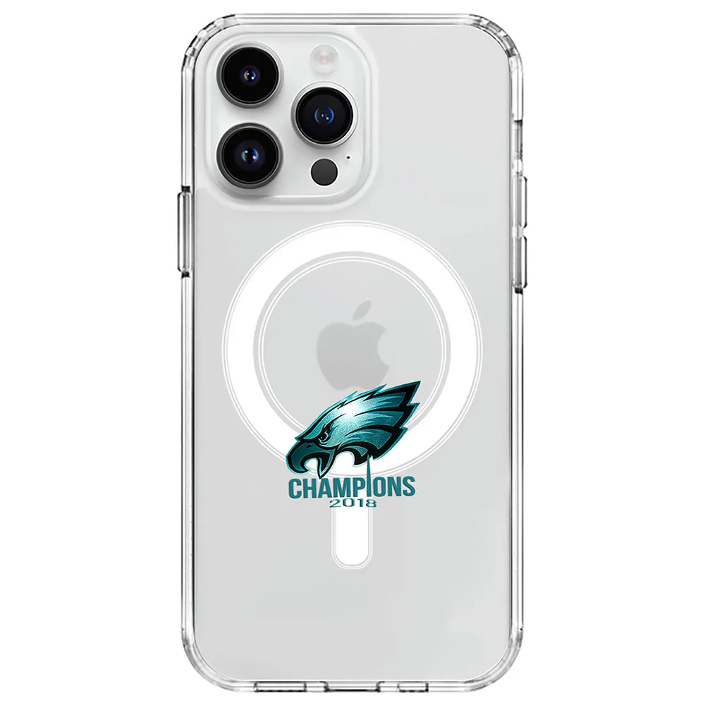 eagles nfl 100 Fan Clear Anti-Shock MagSafe iPhone Case | Philadelphia eagles Champions Fan Transparent Phone Cover for iPhone 15/14/13/12 Pro/Pro Max - All Models