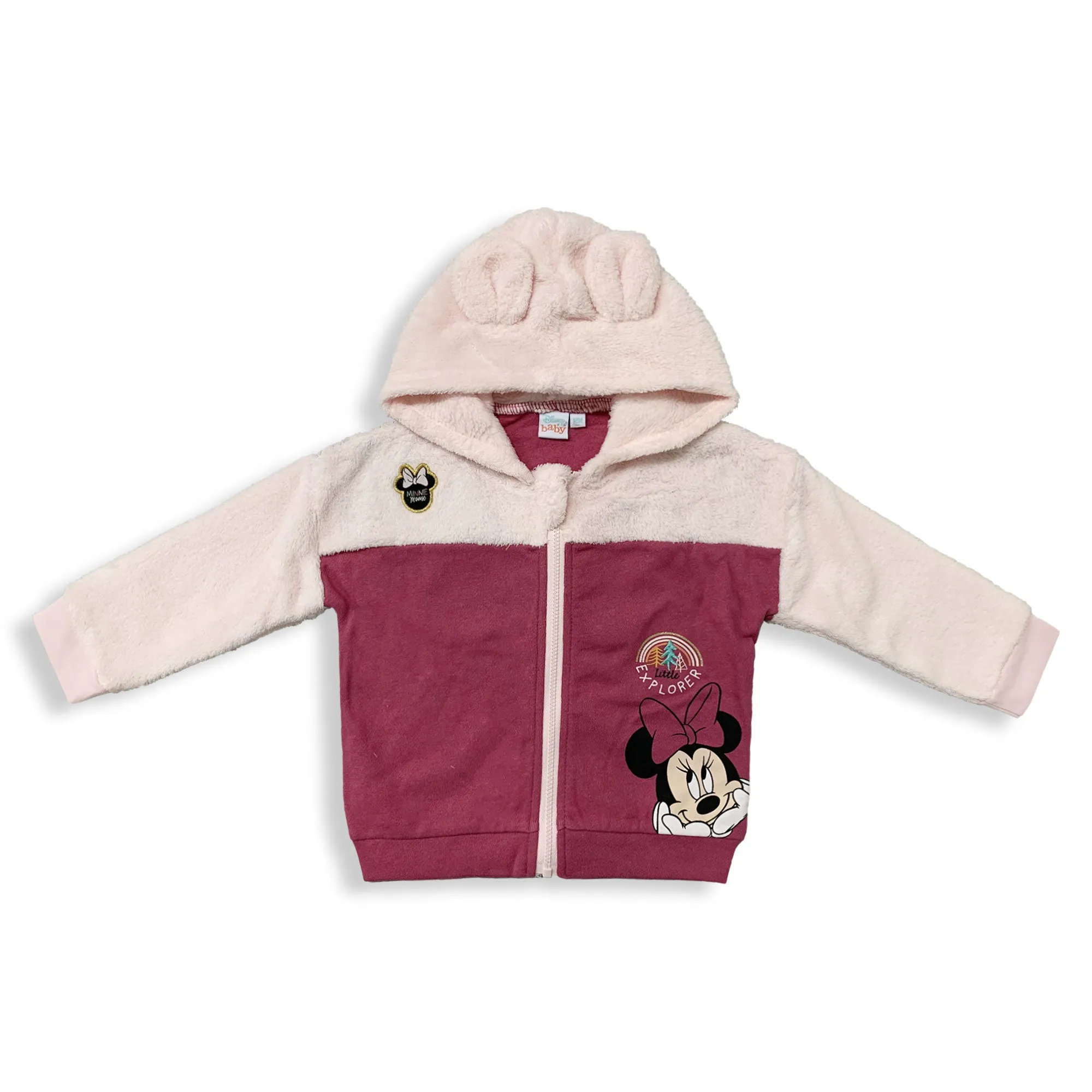 Felpa neonato invernale Disney Minnie Mouse maglia Bimba con cappuccio zip 5893